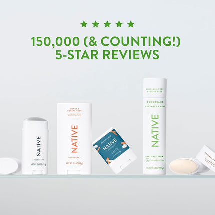 Native Aluminum-Free Clean Deodorant with Natural Derived Ingredients, 72HR odor control | Deodorant for Women and Men, With Baking Soda, Coconut Oil, Shea Butter | Cucumber & Mint