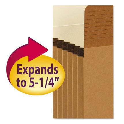 Smead Easy Grip® File Pocket, Straight-Cut Tab, 5-1/4" Expansion, Legal Size, Redrope, 10 per Box (73211)