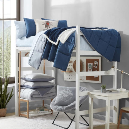 Eddie Bauer Home | Percale Collection | Sheet Set - 100% Cotton, Crisp & Cool, Lightweight & Moisture-Wicking Bedding, King, Ticking Stripe