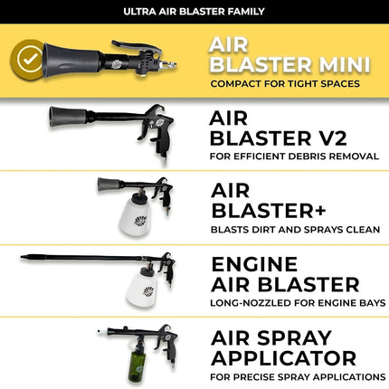 The Rag Company - Ultra Air Blaster Mini - Lift and Blast Dirt and Debris Away for Interior Detailing; Durable and Ergonomic Metal Design; Trigger Operated