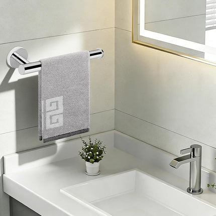 NearMoon Hand Towel Holder/Towel Ring, Thicken Stainless Steel Hand Towel Bar for Bathroom, Rustproof Wall Mounted Towel Rack, Contemporary Style Bath Accessories, 9 Inch (2 Pack, Chrome Finish)