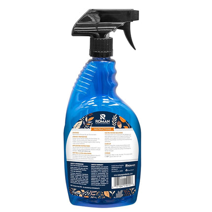 Roman’s E-Z Hang Peel & Stick Wallpaper Helper + Pre-Pasted Activator, Clear, Non-Staining, 32 Fluid Ounces