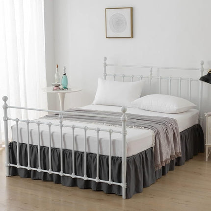 xuan dian Bed Skirt Queen Size Ruffled Bed Skirts with Split Corners