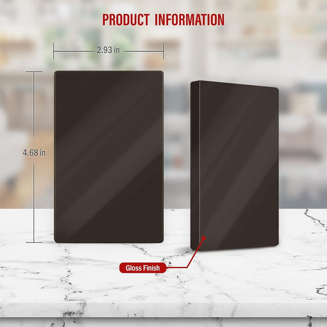 ENERLITES Screwless Blank Wall Plate, Child Safe Blank Device Outlet Cover, Standard Size, 1-Gang 4.68" x 2.93", Polycarbonate Thermoplastic, UL Listed, SI8801-BR, Glossy, Brown