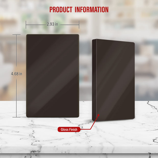 ENERLITES Screwless Blank Wall Plate, Child Safe Blank Device Outlet Cover, Standard Size, 1-Gang 4.68" x 2.93", Polycarbonate Thermoplastic, UL Listed, SI8801-BR, Glossy, Brown