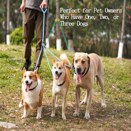 Heyllou 3 in 1 Durable Nylon Dog Leash with Padded Handle, 360° Swivel No Tangle Climbing Rope Removable Pet Traction Rope, Lead for Medium Large Dogs Blue