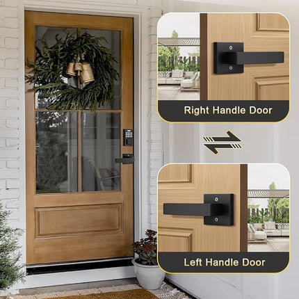 Tinewa Dummy Door Handle for Left Hand and Right Hand, Square Black Door Konb for Closet, Non-Turning Single Side Pull, 1 Pack