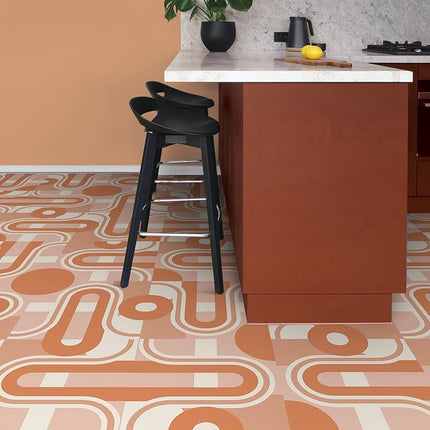 Very Gay Paint Brenda Daworld Terracotta Peel and Stick Floor Tiles, FP6337