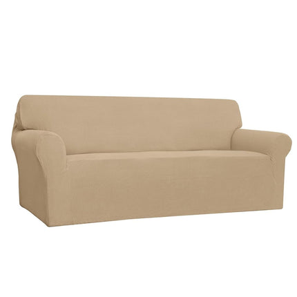 EasyGoing Funda elástica para sofá, 1 pieza, protector de muebles suave con parte trasera elástica, tela jacquard de poliéster y elastano para niños, rejilla fina, extragrande, arena