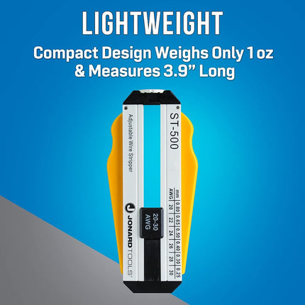 Jonard ST-500 ABS Adjustable Precision Wire Stripper 20-30 AWG 3-57/64 Length x 1-19/32 Height x 19/32 Thickness