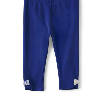 Gymboree Girls' and Toddler Capri Leggings, Navy with Bow Hem, 12-18 Months