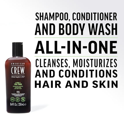 American Crew 3-In-1 Tea Tree Body Cleanser, 8.4 Ounce