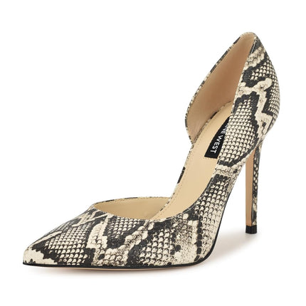 Nine West Women's Folowe Pump, Light Natural Snake