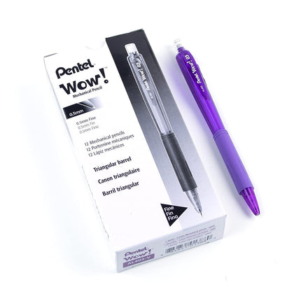 Pentel Wow Mechanical Pencil, 0.5mm, Violet Barrel, Box of 12 (AL405V)