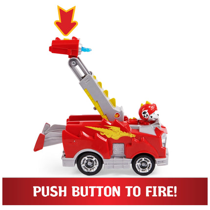 PAW Patrol, Los Rescue Knights Marshall Coche de Juguete Transformable con Figura de Acción Coleccionable, Juguetes para Niños a partir de 3 Años