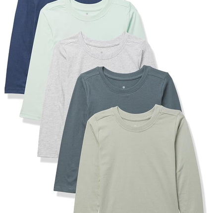 HonestBaby Multipack Long Sleeve T-shirts Tee 100% Organic Cotton Baby, Toddler, Kids, Boys, Girls, Morning Mountains, 0-3 Months