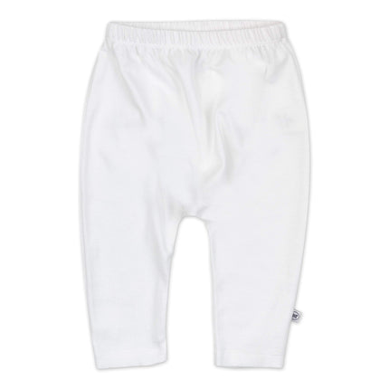 HonestBaby 4-Pack Organic Cotton Cuff-Less Harem Pants, Bright White, Preemie
