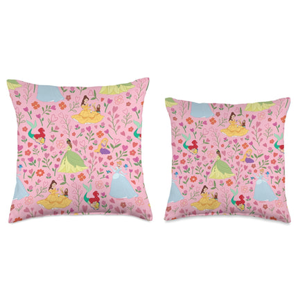 Almohada decorativa de 16x16 pulgadas, multicolor, Princesas de Disney y sus mejores amigas del Día de San Valentín