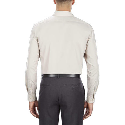 Van Heusen Men's Tall Fit Dress Shirts Poplin, Stone, 19" Neck 37"-38" Sleeve