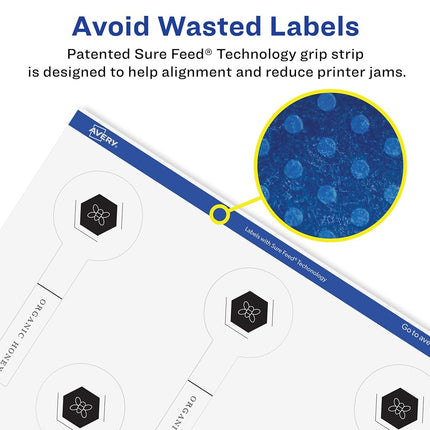 Avery Glossy Clear Lollipop Labels with Sure Feed, 1.5" x 4", 800 Glossy Clear Labels, Print-to-The-Edge, Laser/Inkjet Printable Labels
