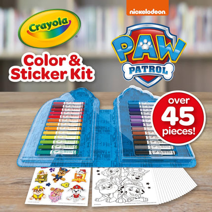 Crayola PAW Patrol Art Kit for Kids (45pcs), PAW Patrol Coloring Book Pages, PAW Patrol Stickers for Kids, PAW Patrol Toy, Holiday Gift