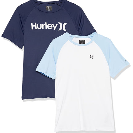 Hurley Boys' Rash Guard, Midnight Navy/White, 4