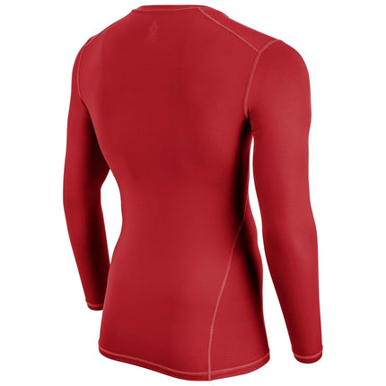 CHAMPRO Long Sleeve Compression Shirt - Polyester/Spandex, Adult Large, Scarlet