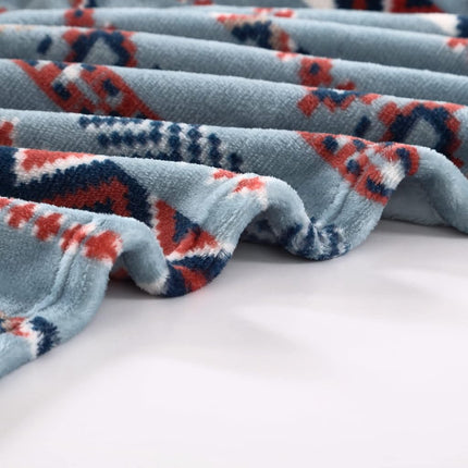 Wrangler - Throw Blanket, Soft Plush Fleece Bedding, Yellowstone Inspired, Western Decor for Bed or Couch (Diamond Trail Light Blue, 50" x 70")
