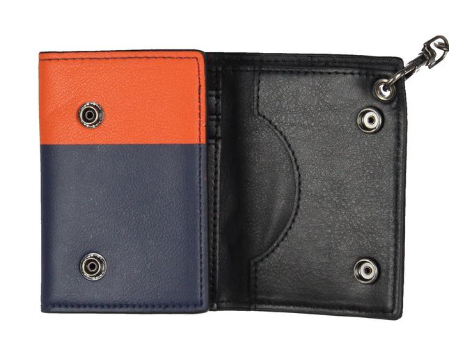 Cartera Bioworld Dragon Ball Z Anime Son Goku con cadena y cierre a presión de triple pliegue