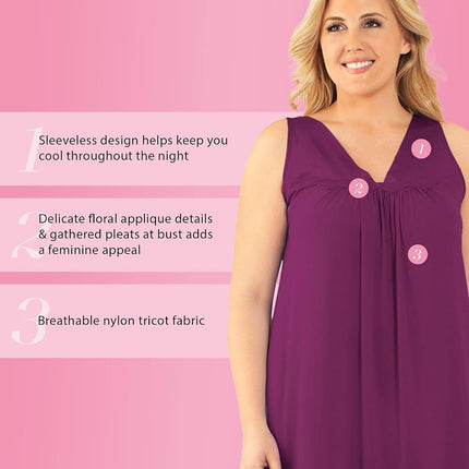 Exquisite Form Robe courte sans manches Coloratura pour femme, Amarante, Très grande taille