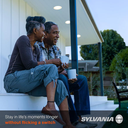 Bombilla LED Sylvania PAR38 de anochecer a amanecer con sensor de luz de encendido/apagado automático, 120W=14W, 1250 lúmenes, 3000K, blanco brillante - Paquete de 4 (41279)