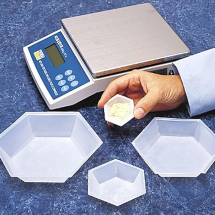 Plastic Hexagonal Weigh Boats Medium Dish 100pk