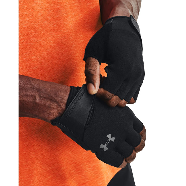 Under Armour M TRAINING GLOVES - Half Finger - Gloves - Black/Black/Pitch Gray - Size: LG