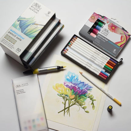 Winsor & Newton Studio Collection Watercolour Pencil Set, 50 Piece