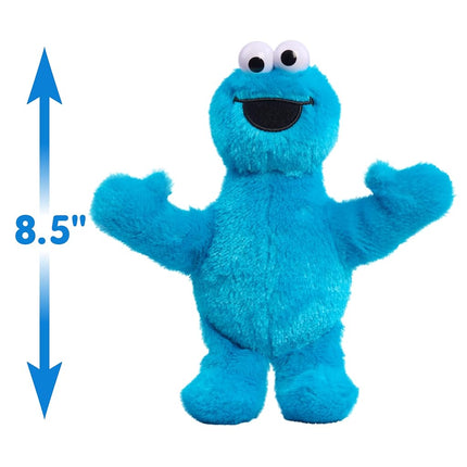 Just Play Sesame Street Friends 8-inch Cookie Monster Plush Stuffed Animal, Recycled Filling, Kids Toys for Ages 18 Month, Blue