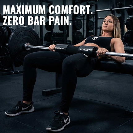 Iron Bull Strength Advanced Squat Pad - Barbell Pad for Squats, Lunges & Hip Thrusts - Neck & Shoulder Protective Pad Support (Black)