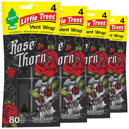 LITTLE TREES Car Air Freshener | Vent Wrap Provides Long-Lasting Scent, Invisibly Fresh! | Rose Thorn, 16 Air Fresheners