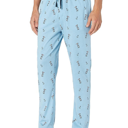 Nautica Men's Soft Woven 100% Cotton Elastic Waistband Sleep Pajama Pant Bottoms, Porthole Blue, XL