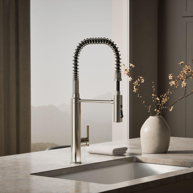 Kohler 24982-SN Purist Kitchen Sink Faucet, Vibrant Polished Nickel