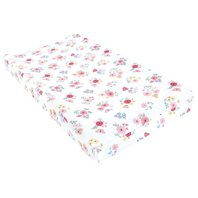 Hudson Baby Unisex Baby Changing Pad Cover, Butterfly Floral, One Size