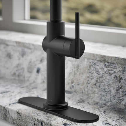 Kohler 22972-BL Crue Kitchen Sink Faucet with Pull Down Sprayer, Matte Black