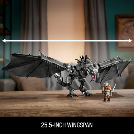 MEGA Skyrim Action Figures Building Toys, Alduin the World Eater with 619 Pieces, with 1 Dragonborn Figure, for Collectors, HXR98
