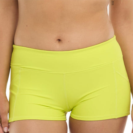 Body Glove Women's Elastic Waist Hybrid Swim Shorts with UPF 50+, Lime Green, Size S