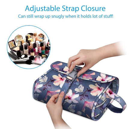 FINTIE Portable Toiletry Cosmetic Travel Bag Hanging Makeup Organizer