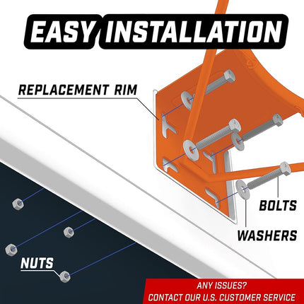 GoSports Regulation 18 Inch Steel Basketball Rim-Use for Replacement or Garage Mount
