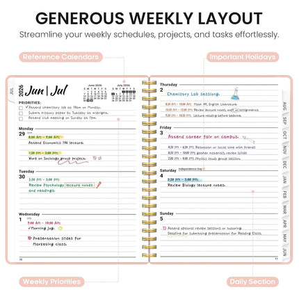 Taja Planner 2026-2027, 8.5" x 11" Calendar Planner, Jul 2026-Jun 2027