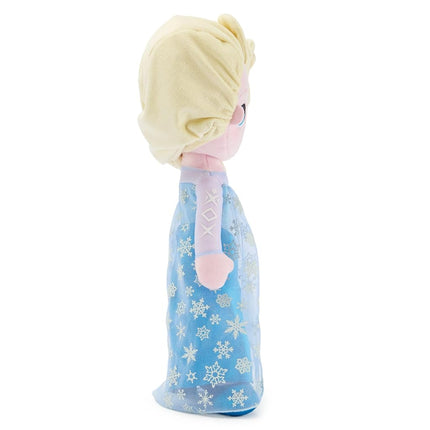 Disney Store Official Elsa Plush Doll - 14" Disney Plush with Shimmering Snowflake Cape, Iridescent Metallic Bodice, Satin Skirt and Embroidered Features - Frozen