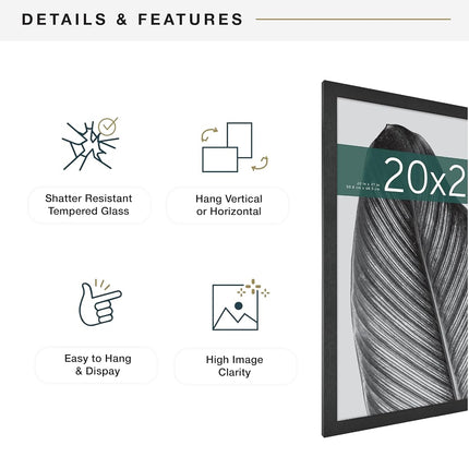 MCS Studio Gallery 51x68.5 cm (20x27 in) Poster Frame Black Woodgrain, Vertical & Horizontal Wall Hanging Large Picture Frame for Photos, Posters & Art Prints (1-Pack)