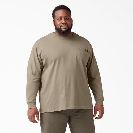 Dickies Men's Long Sleeve Heavyweight Crew Neck Big and Tall, Desert Sand, XL