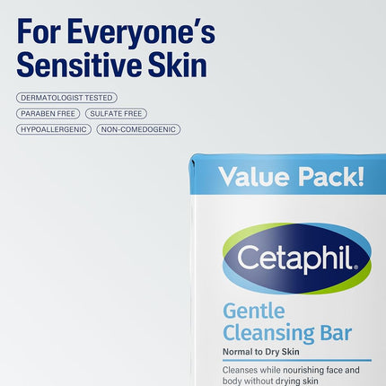 Cetaphil Gentle Cleanser Bar, 4.5-Ounce Bar (Pack of 3) (boi-opp-klo-uyi7051)